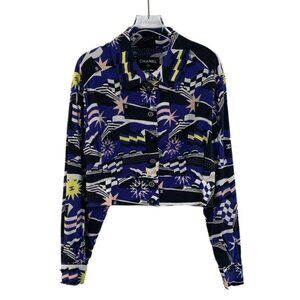 Chanel Multicolor geometric pattern printed silk shirt